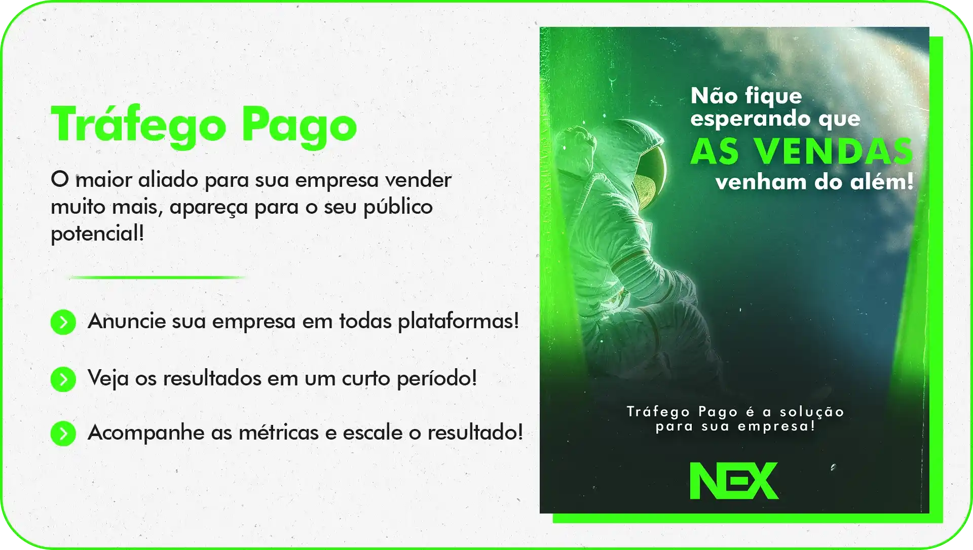 Serviço Tráfego Pago Nex Agência de Marketing em Maringá